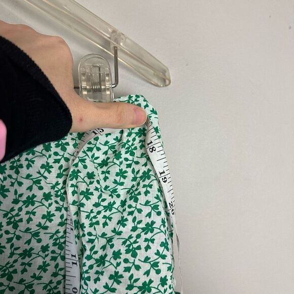 Boho green ditsy floral print strapless cotton a line Maxi dress - Picture 7 of 12